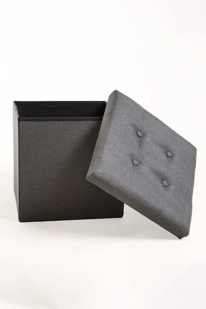 Pouf de rangement Button 38 cm Tissu: Le puff pour la maison