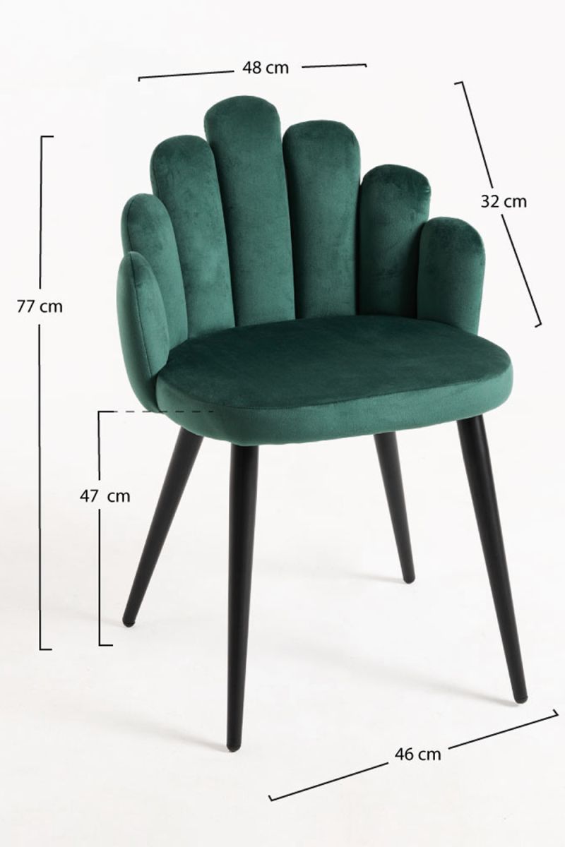 Chaise Hand Velours Jambes Noires