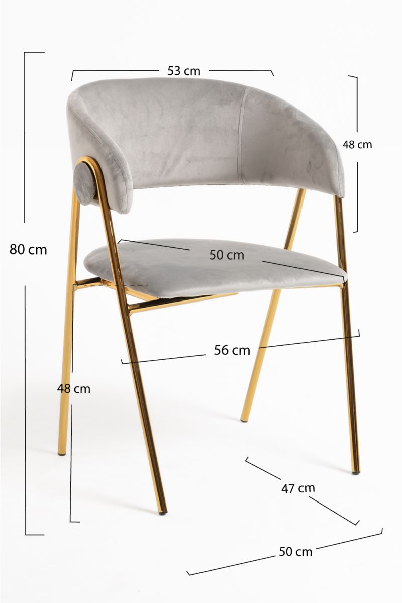 Chaise Mihu Gold Velours, un classique en chaises salle à manger en velours