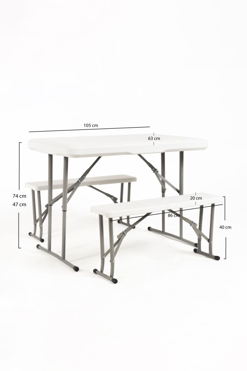 Ensemble Resin table et banques