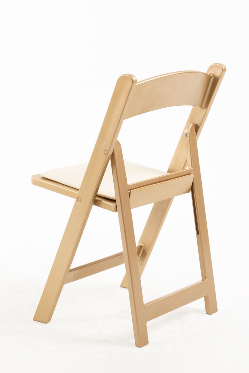 Pack 4 Chaises Gala Pliante avec Coussin Effet Doré