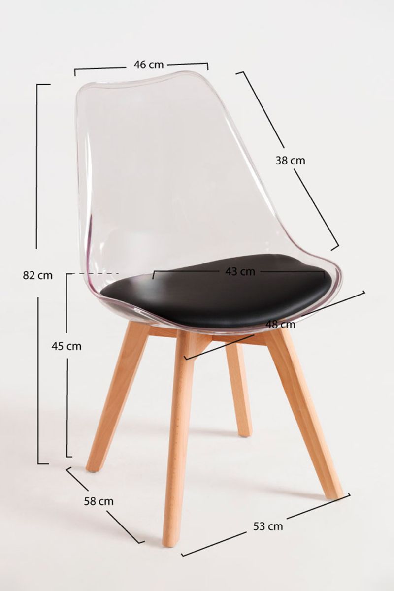 Pack 4 Chaises Synk Transparent Siège