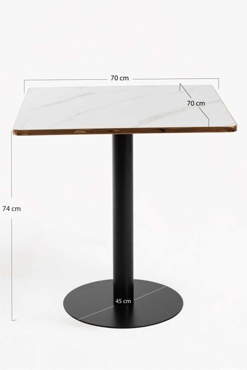 Table Firro Carrée 70cm Noire