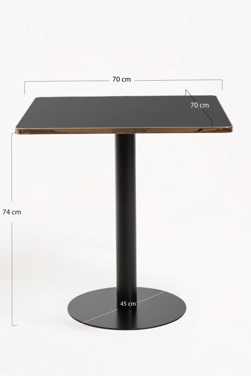 Table Firro Carrée 70cm Noire