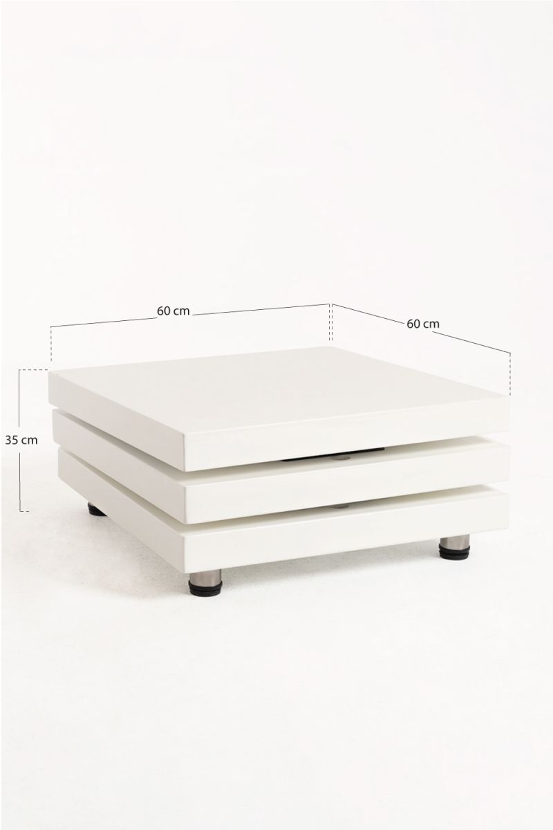 Table basse blanche à trois étagères Move