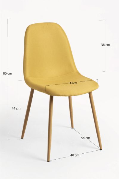 Pack 4 Chaises Teok Tissu