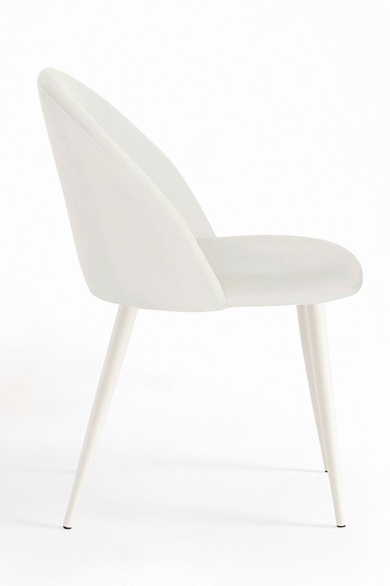 Chaise White Vint Velours, un classique en chaises salle à manger en velours