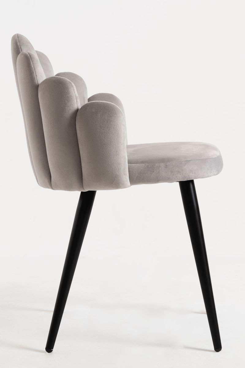 Pack 4 Chaises Hand Velours Jambes Noires
