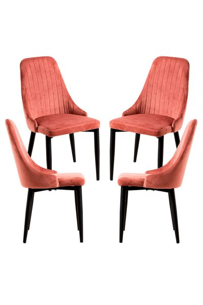 Pack 4 Chaises Kan Velours