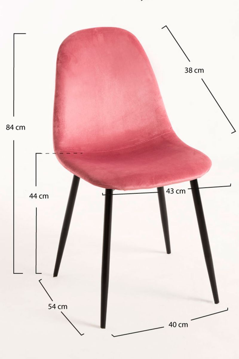 Chaise Teok Black Velours - Idéal pour votre salle à manger