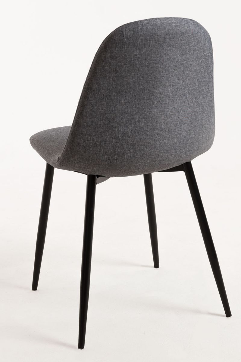 Pack 4 Chaises Black Teok Tissu