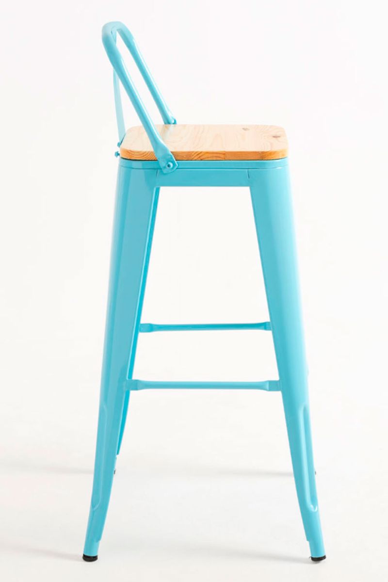 Tabouret Mel dossier Bois Naturel: Un tabouret industriel idéal