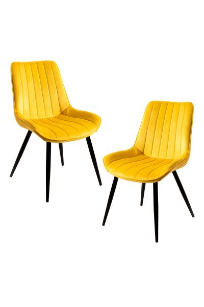 Pack 2 Chaises Lene Velours - Style Velvet pour votre salon