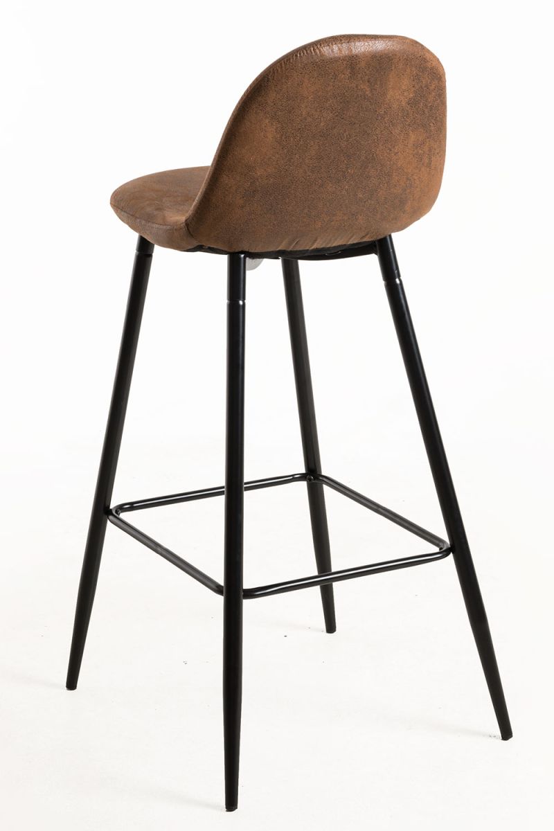 Pack 4 Tabourets Teok Similicuir Marron Vintage