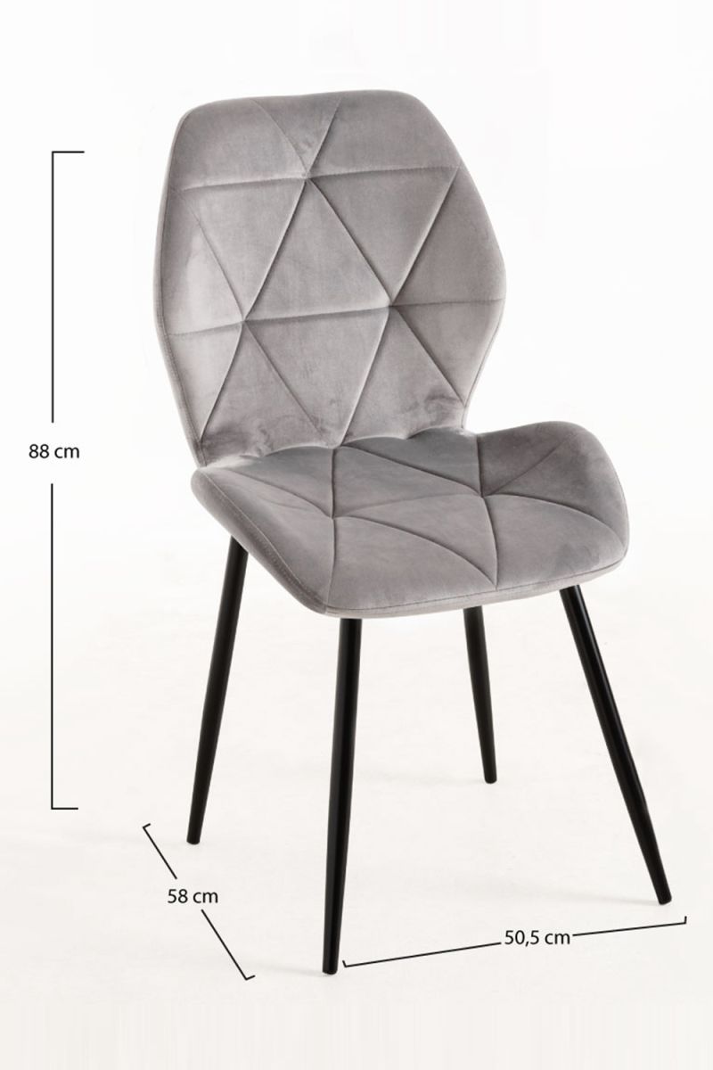 Chaise Sesel Velours Jambes Noires