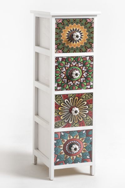 Commode Étroite Mosaiko 4 tiroirs